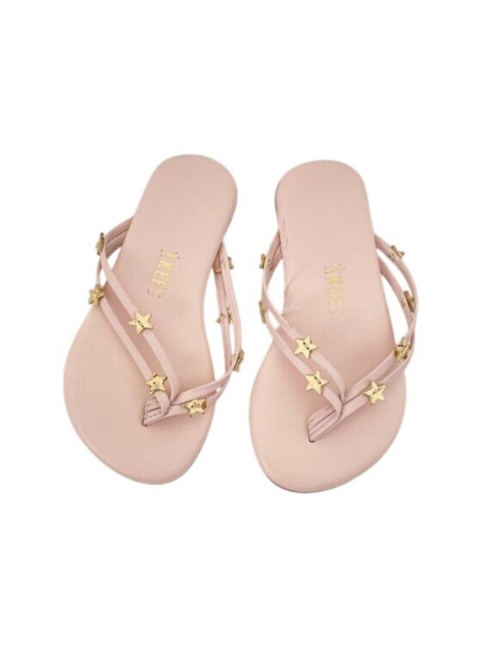 Tkees Pink Gold Star Double Strap Sandals Girls